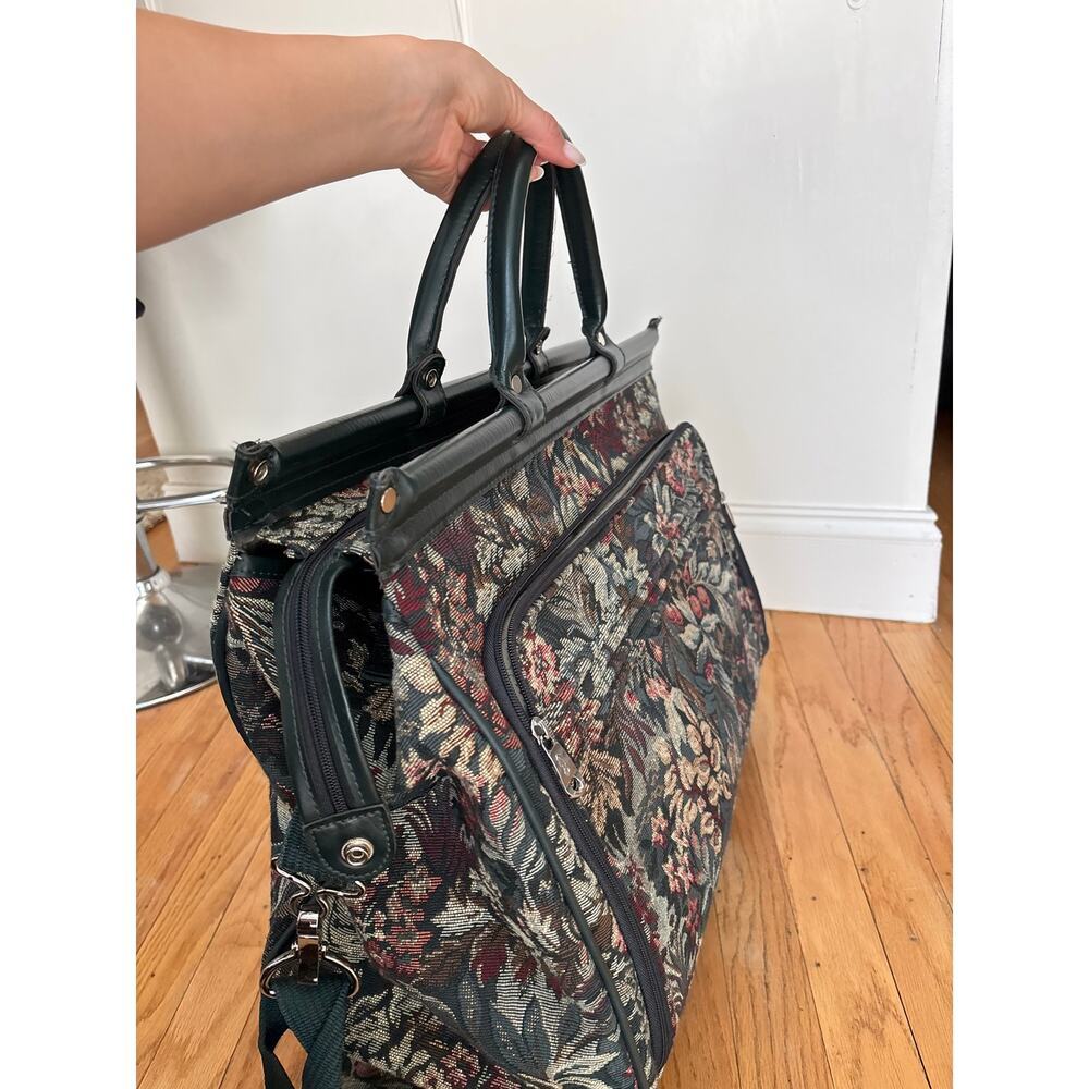 Atlantic Vintage Floral Tapestry Rolling Garment Bag Carry Suiter Travel Luggage - Picture 11 of 16